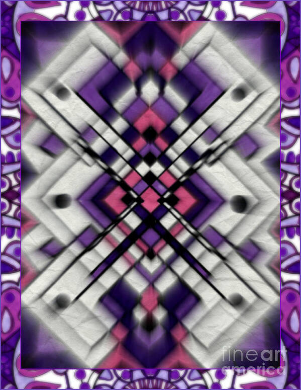 Purple Maze By Wbk Art Print featuring the mixed media Purple Maze by Wbk