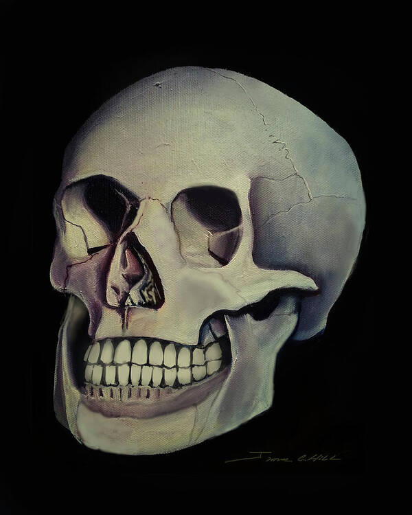 Copyright 2015 James Christopher Hill Art Print featuring the painting Medical Skull by James Hill