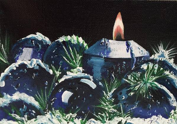 Christmas Art Print featuring the painting Blue Christmas by Sharon Duguay