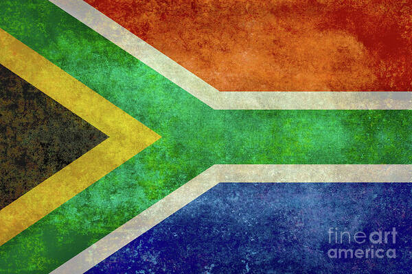 South Africa Art Print featuring the digital art South African flag of South Africa by Sterling Gold