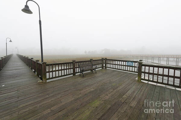 Fog Art Print featuring the photograph Southern Fog - Rivertowne on the Wando by Dale Powell