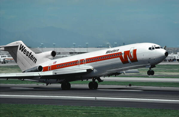 Western Airlines Art Print featuring the photograph Western Airlines Boeing 727 by Erik Simonsen