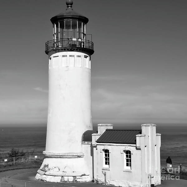 B&w-photography Art Print featuring the digital art The Lighthouse by Kirt Tisdale