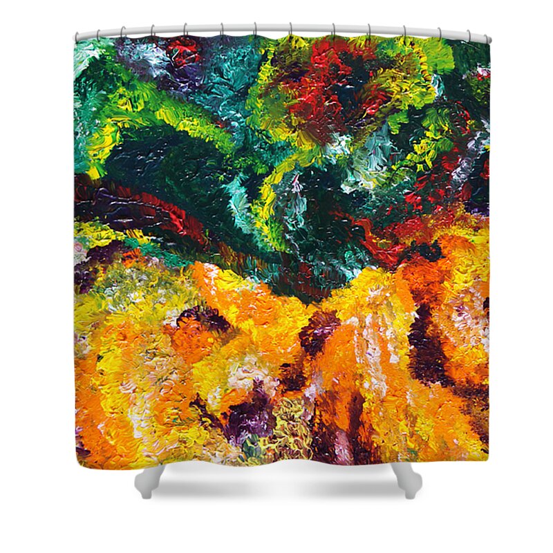 Fusionart Shower Curtain featuring the painting Anemone by Ralph White