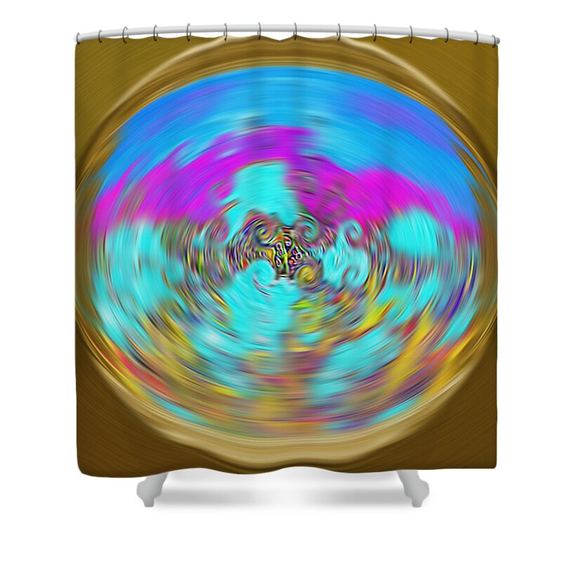 Illusion Shower Curtain featuring the digital art Enchanted View. Unique Art Collection by Oksana Semenchenko