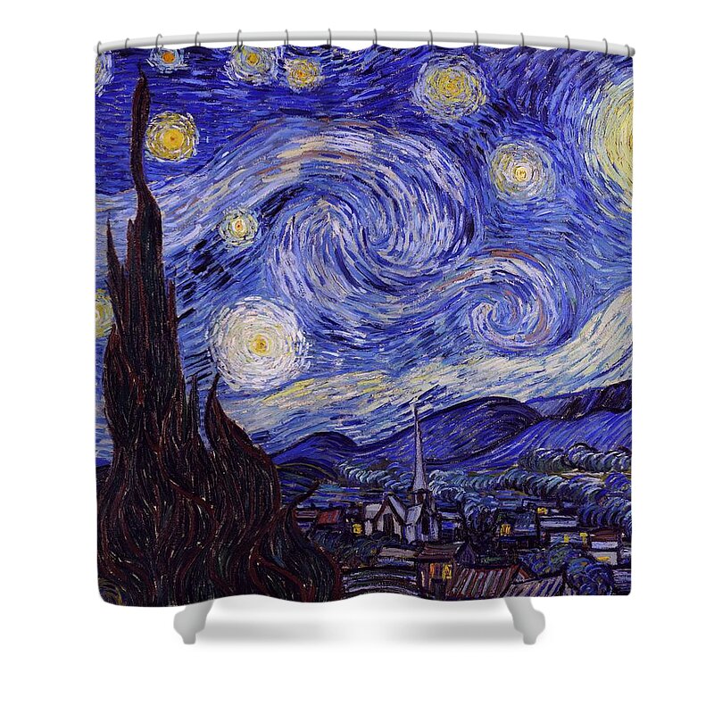 Van Gogh Starry Night Shower Curtain featuring the painting Starry Night #1 by Vincent Van Gogh