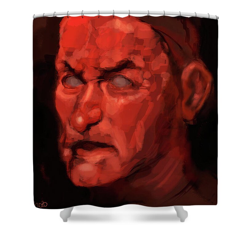 #diegovelazquez Shower Curtain featuring the digital art Cortical Blindness by Veronica Huacuja