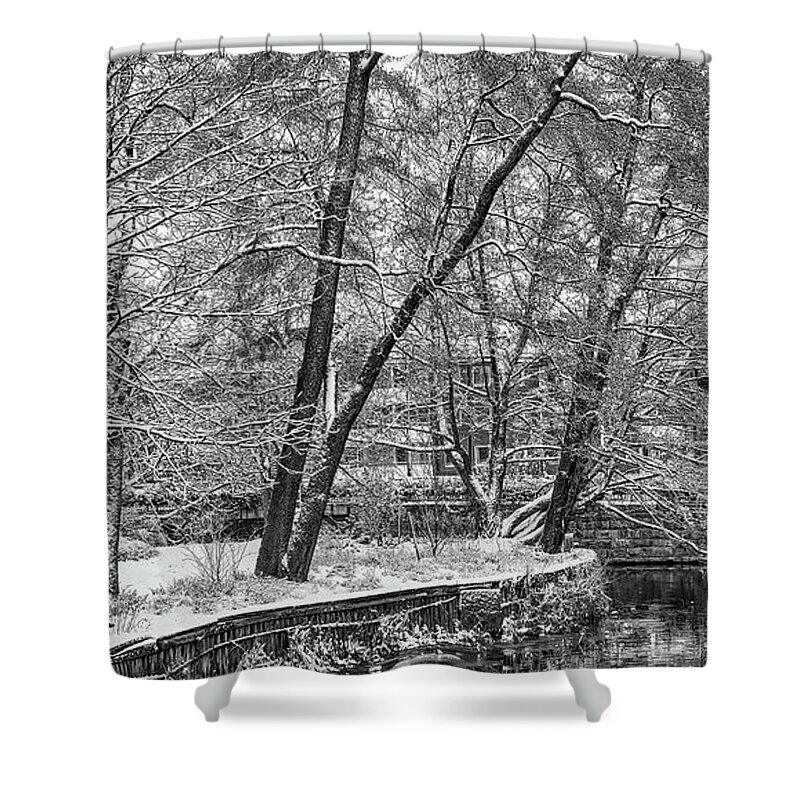 Winter Morning Bw Shower Curtain featuring the photograph winter morning BW #k6 by Leif Sohlman