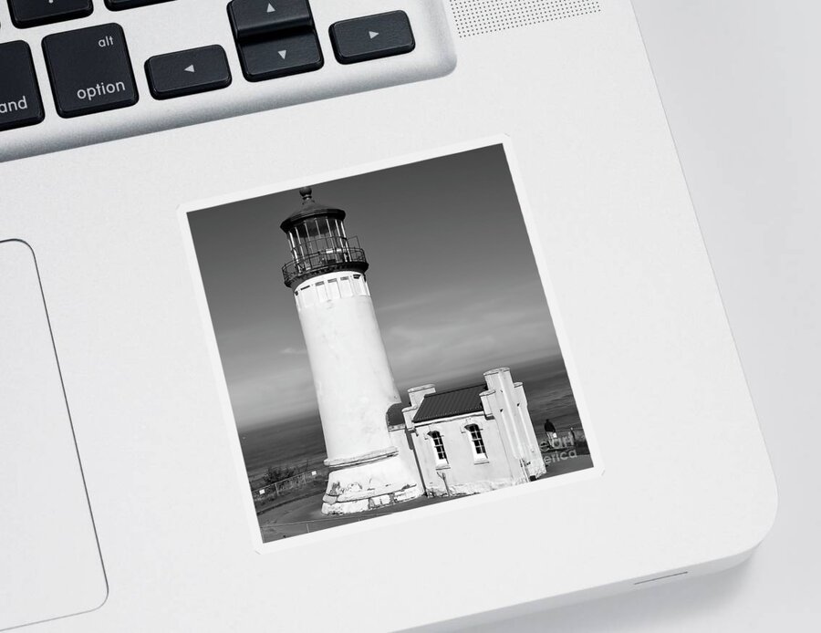 B&w-photography Sticker featuring the digital art The Lighthouse by Kirt Tisdale