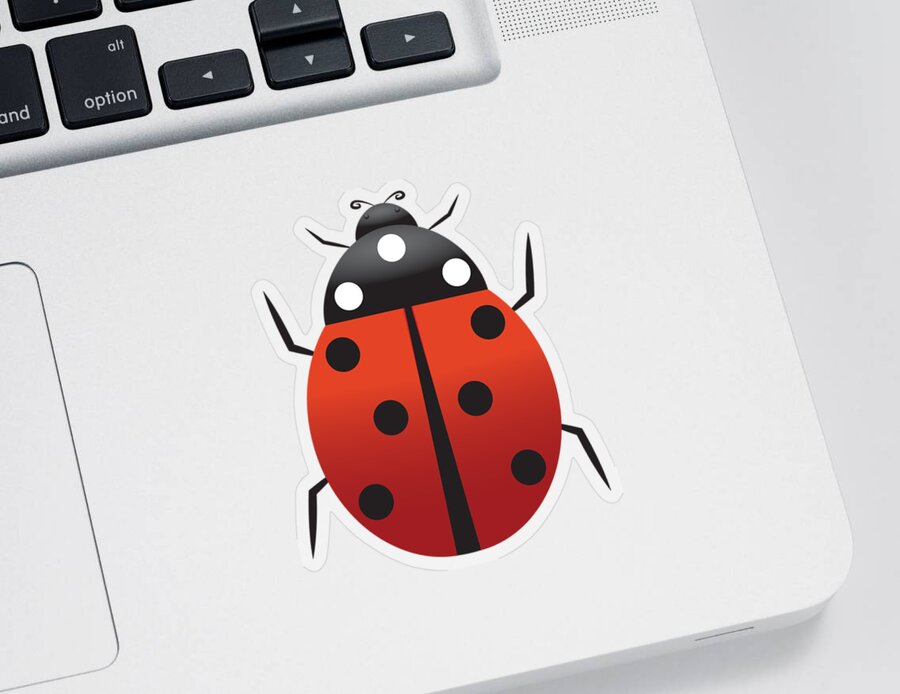 Ladybugs Sticker featuring the digital art Ladybugs by David Millenheft