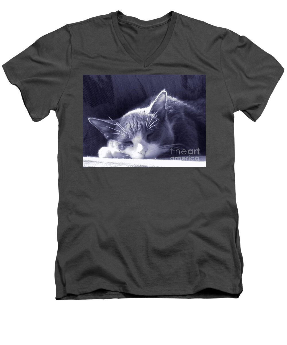 Cat Men's V-Neck T-Shirt featuring the photograph Clark by Jenny Revitz Soper