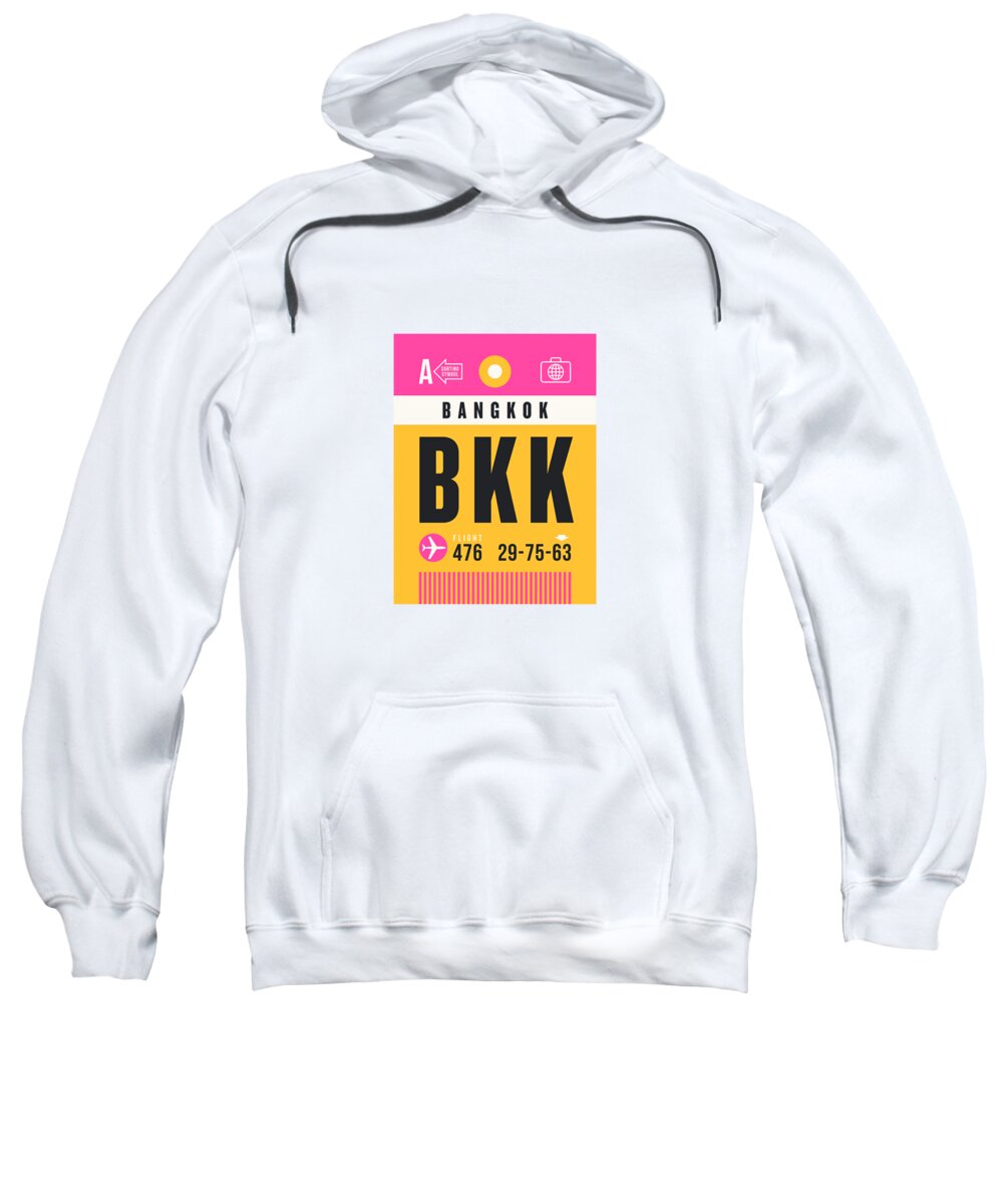 Airline Sweatshirt featuring the digital art Luggage Tag A - BKK Bangkok Thailand by Organic Synthesis