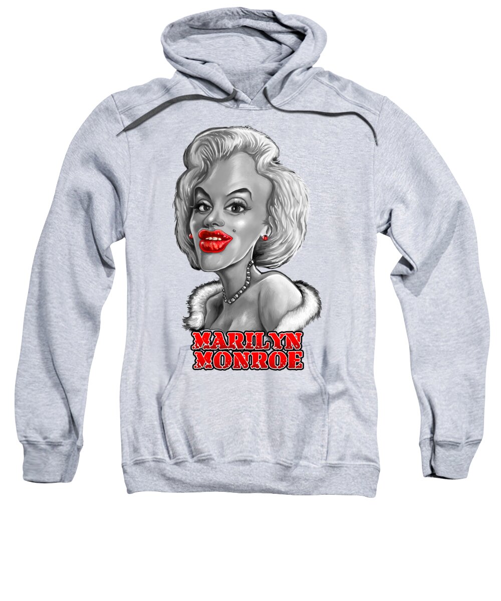 Norma Jean Sweatshirt featuring the painting Marilyn Monroe Caricature by Anthony Mwangi