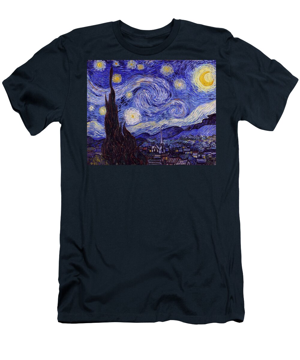 Van Gogh Starry Night T-Shirt featuring the painting Starry Night #1 by Vincent Van Gogh