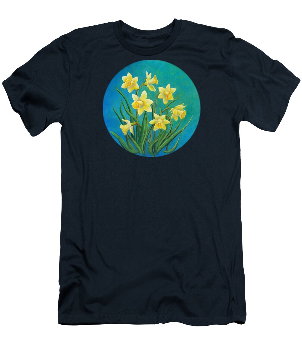  T-Shirt featuring the painting Harbingers of Spring, Round Design by Sarah Irland