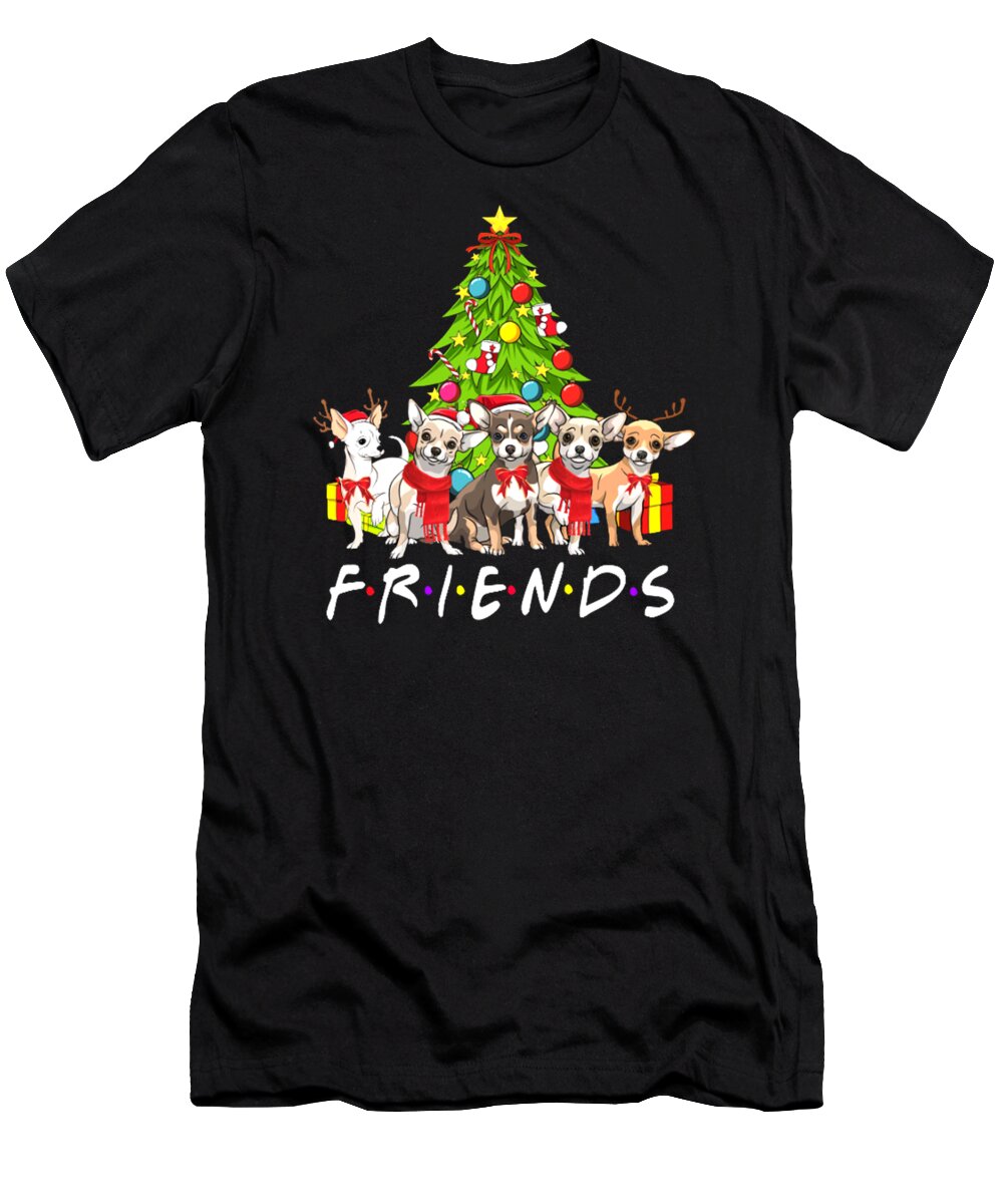 Christmas T-Shirt featuring the digital art Chihuahua Friends by Jacob Zelazny