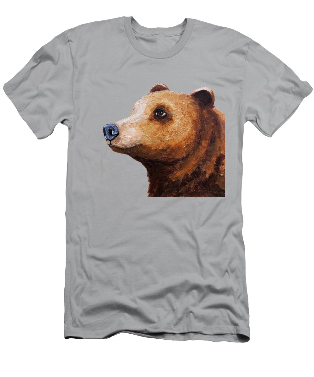 Bear T-Shirt featuring the painting Big Bear Portrait by Lucia Stewart