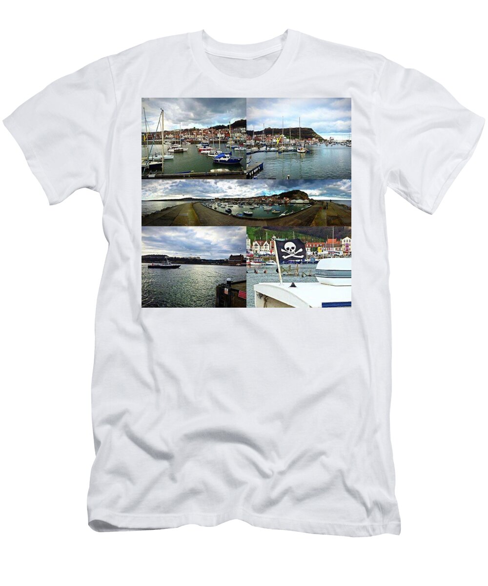 Beautiful T-Shirt featuring the photograph #scarborough #harbour #seaside #sea by Michael Comerford