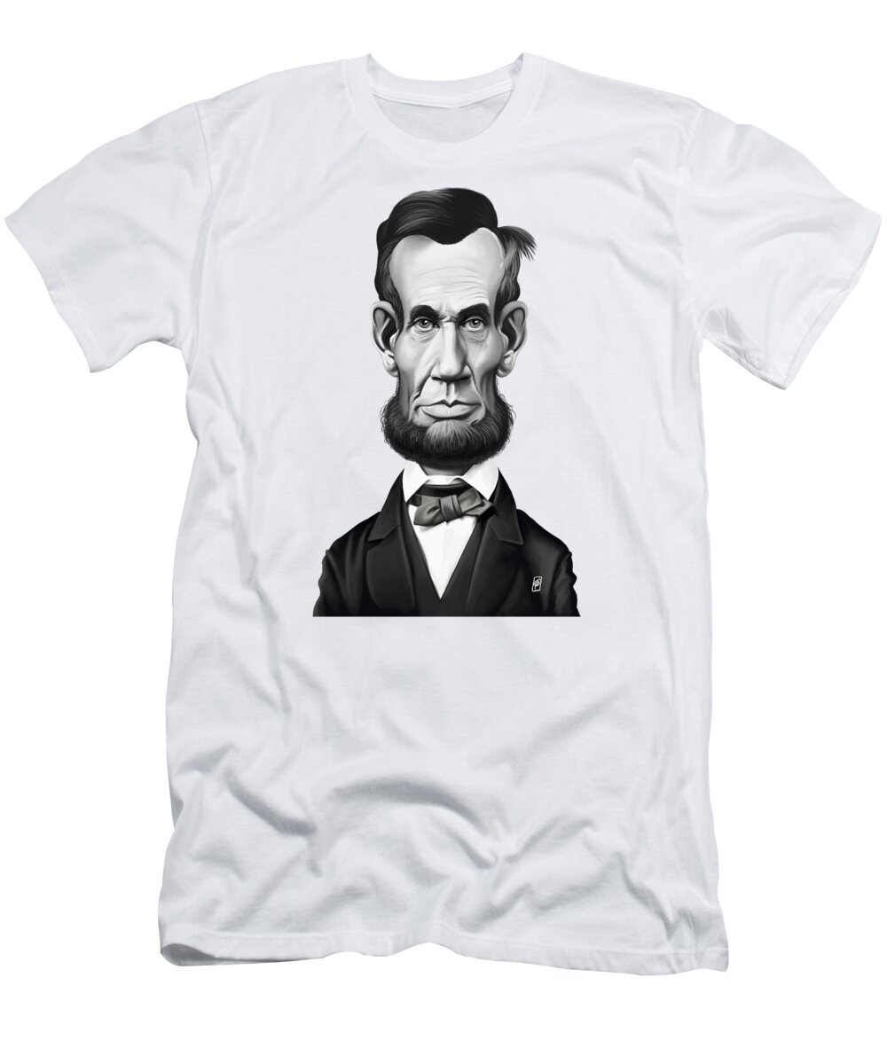 Illustration T-Shirt featuring the digital art Celebrity Sunday - Abraham Lincoln #2 by Rob Snow