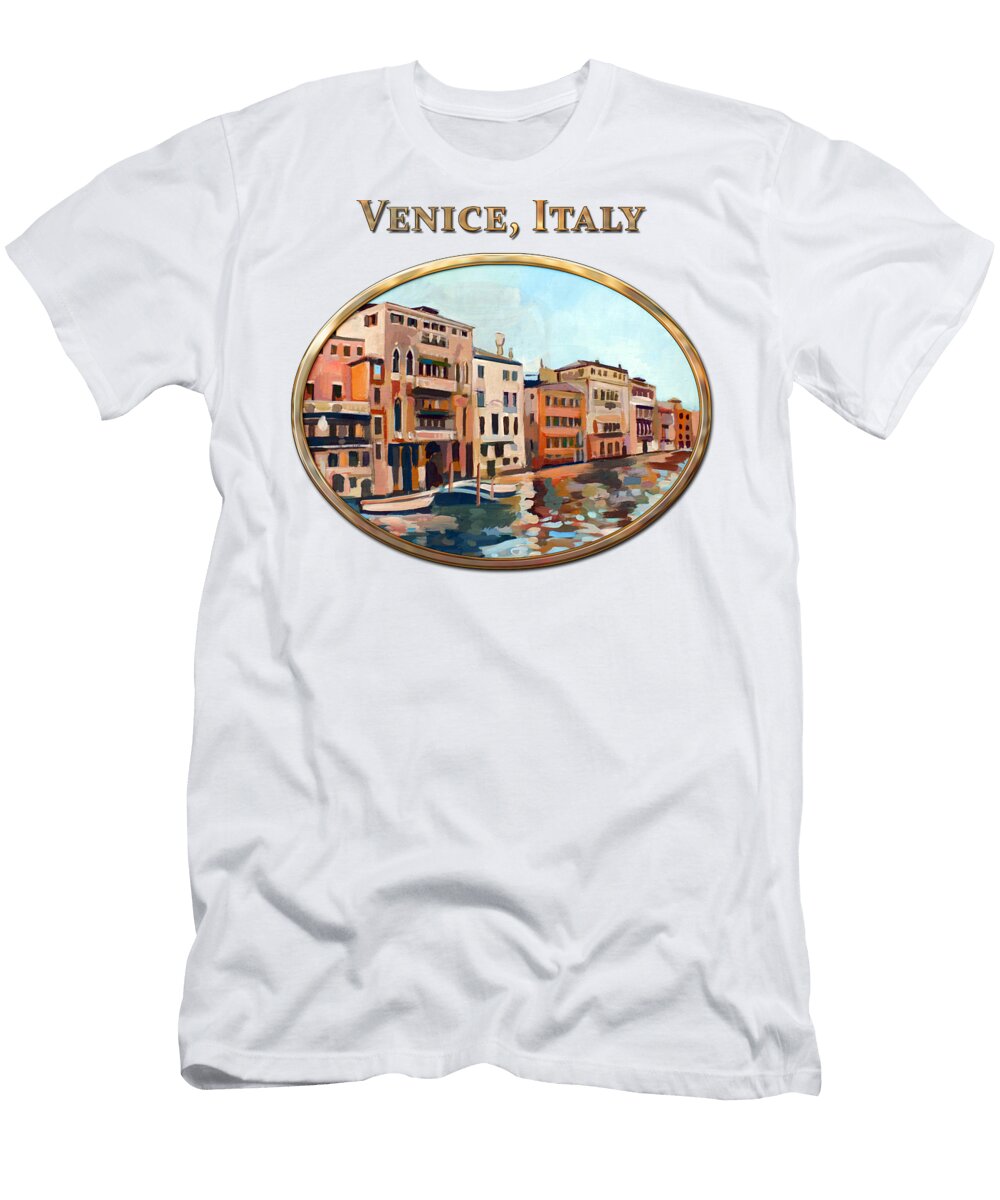 Grand Canal T-Shirt featuring the painting Canal Grande #2 by Filip Mihail