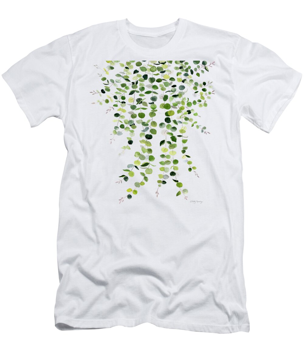 Eucalyptus Watercolor T-Shirt featuring the painting Eucalyptus Watercolor 8 by Melly Terpening