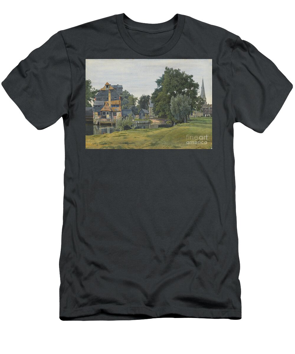 Agriculture T-Shirt featuring the painting Houghton Mill, Near St Ives, Huntingdonshire, 1889 by William Fraser Garden