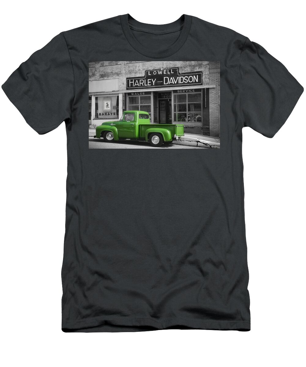 Ford T-Shirt featuring the photograph Ford Truck at Lowell Harley Davidson by Bonny Puckett