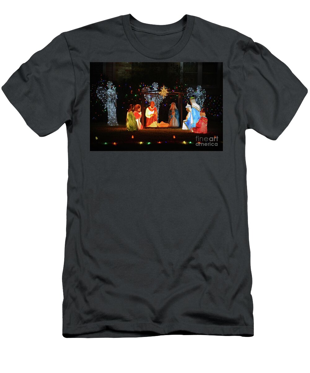 Nativity Scene T-Shirt featuring the photograph Nativity Scene by Savannah Gibbs