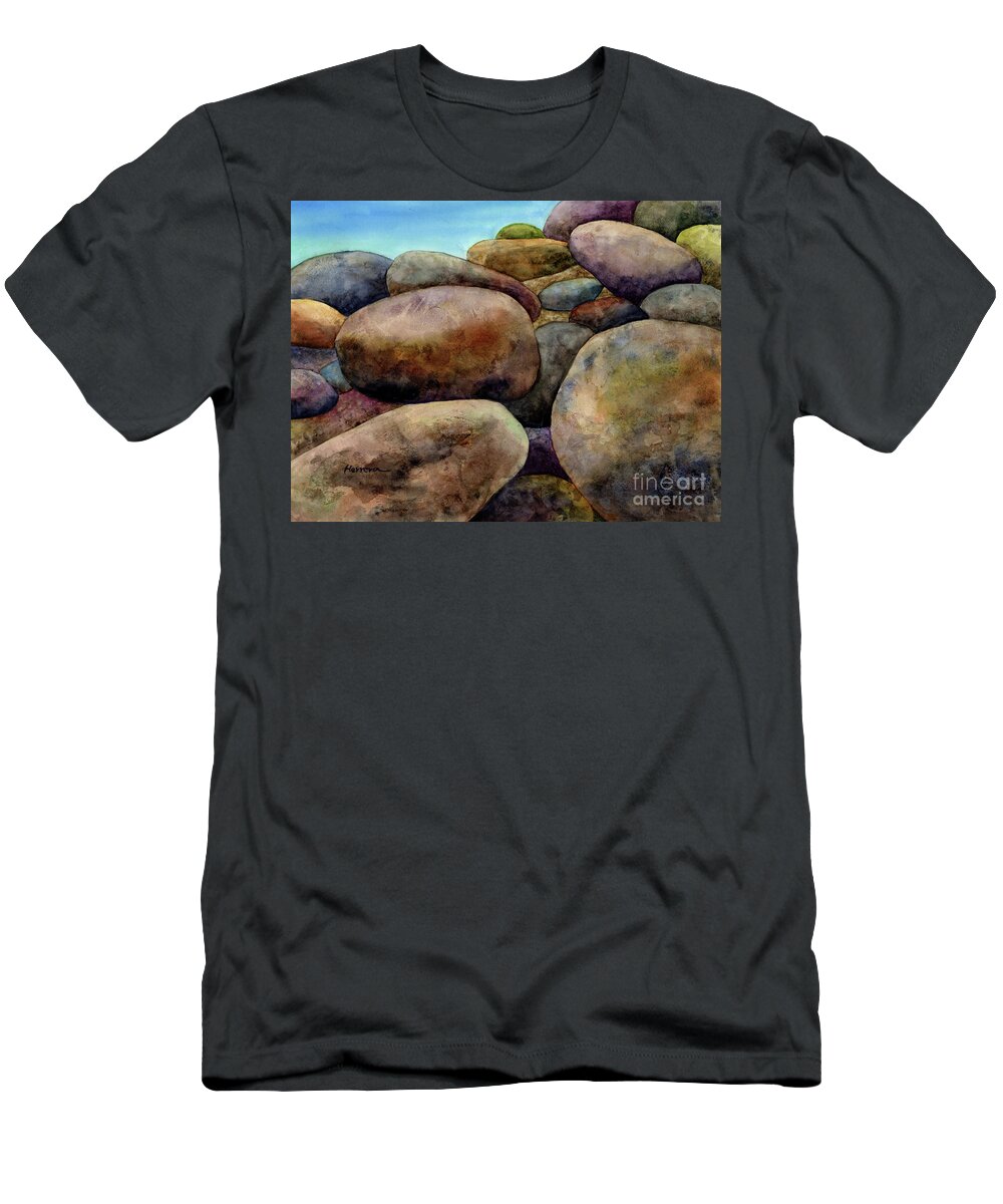 420.00rock T-Shirt featuring the painting Still Water Rocks by Hailey E Herrera