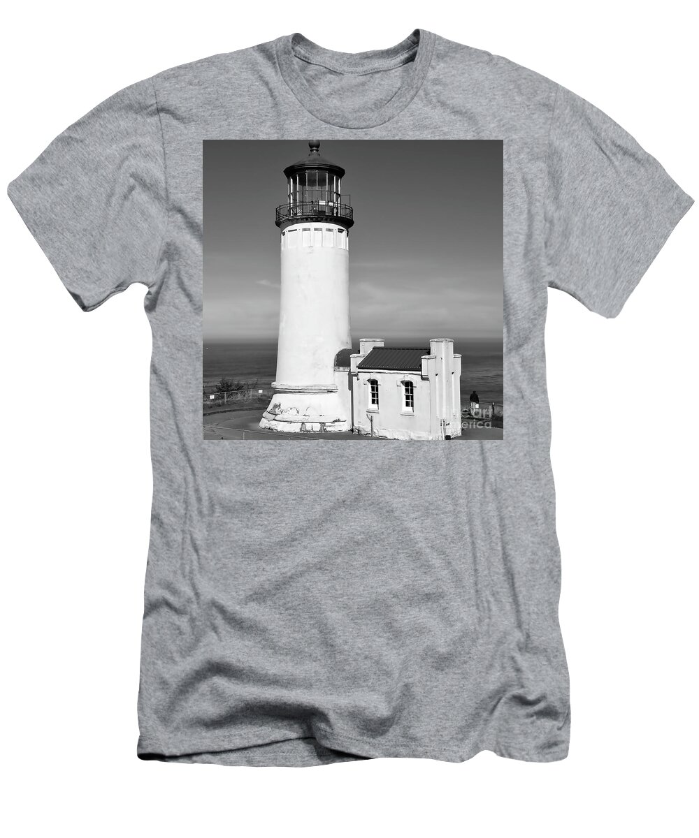 B&w-photography T-Shirt featuring the digital art The Lighthouse by Kirt Tisdale