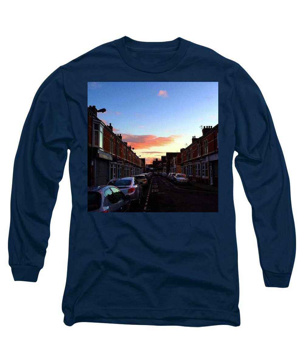 Urban Long Sleeve T-Shirt featuring the photograph Cartoon Skies Over Middlesbrough Today by Michael Comerford