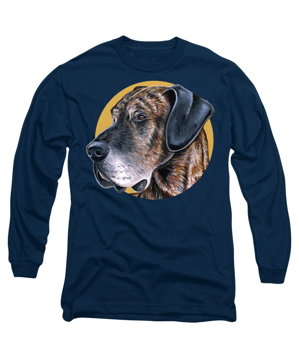 Great Dane Long Sleeve T-Shirt featuring the painting Truman the Great Dane by Rebecca Wang