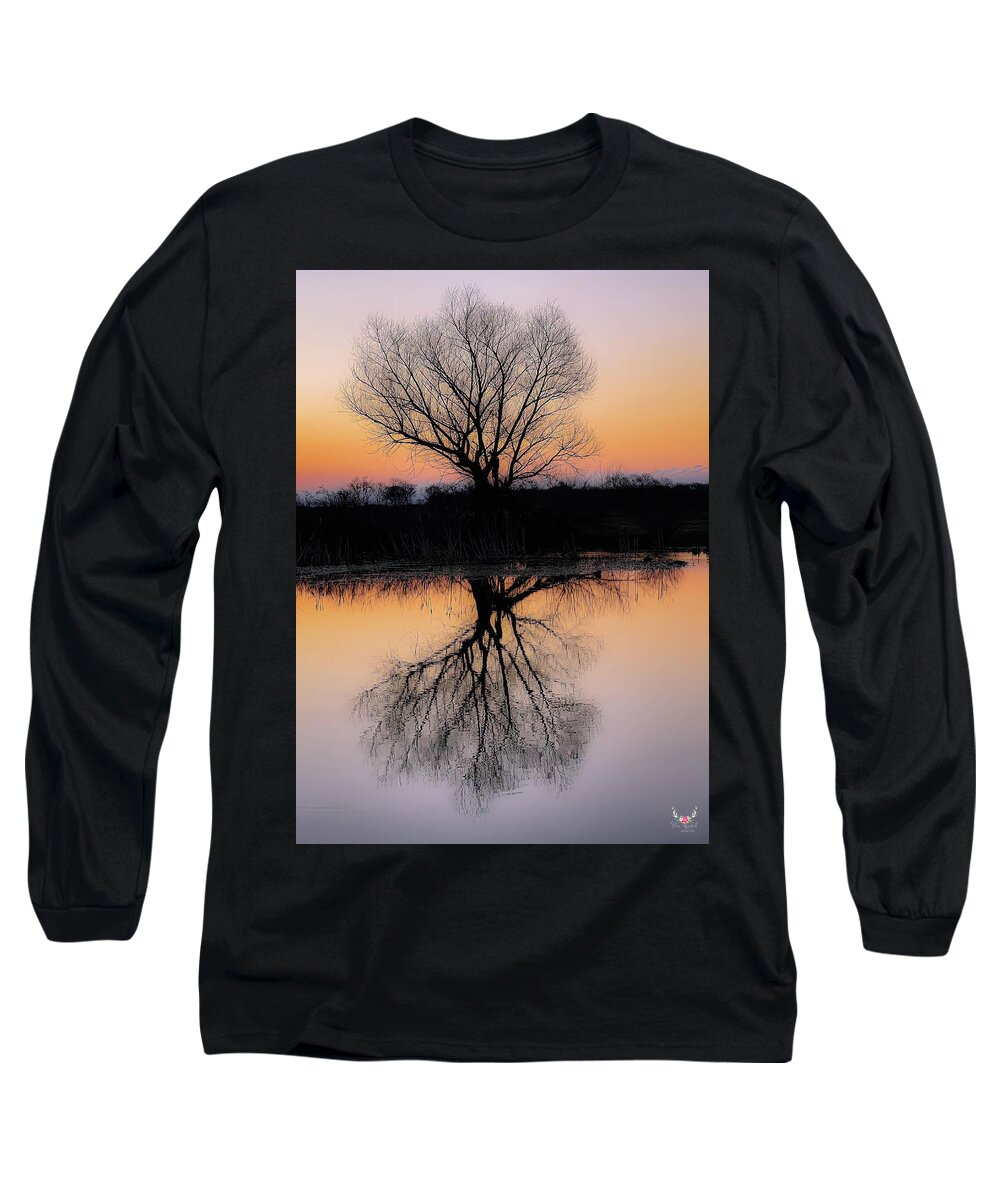 Silhouette Long Sleeve T-Shirt featuring the photograph Silhouette at Dawn by Pam Rendall