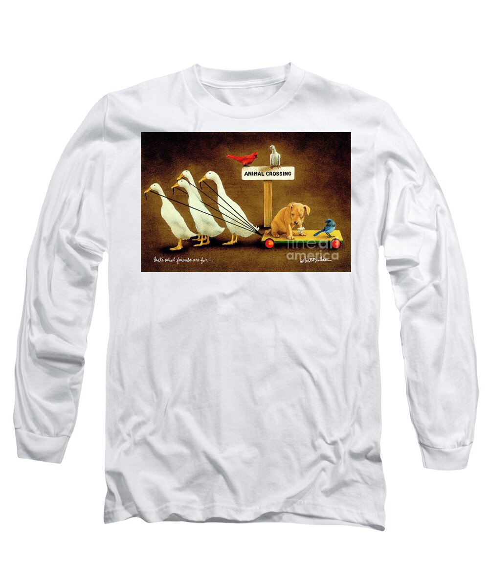 Animals Long Sleeve T-Shirt featuring the That's What Friends Are For... #2 by Will Bullas