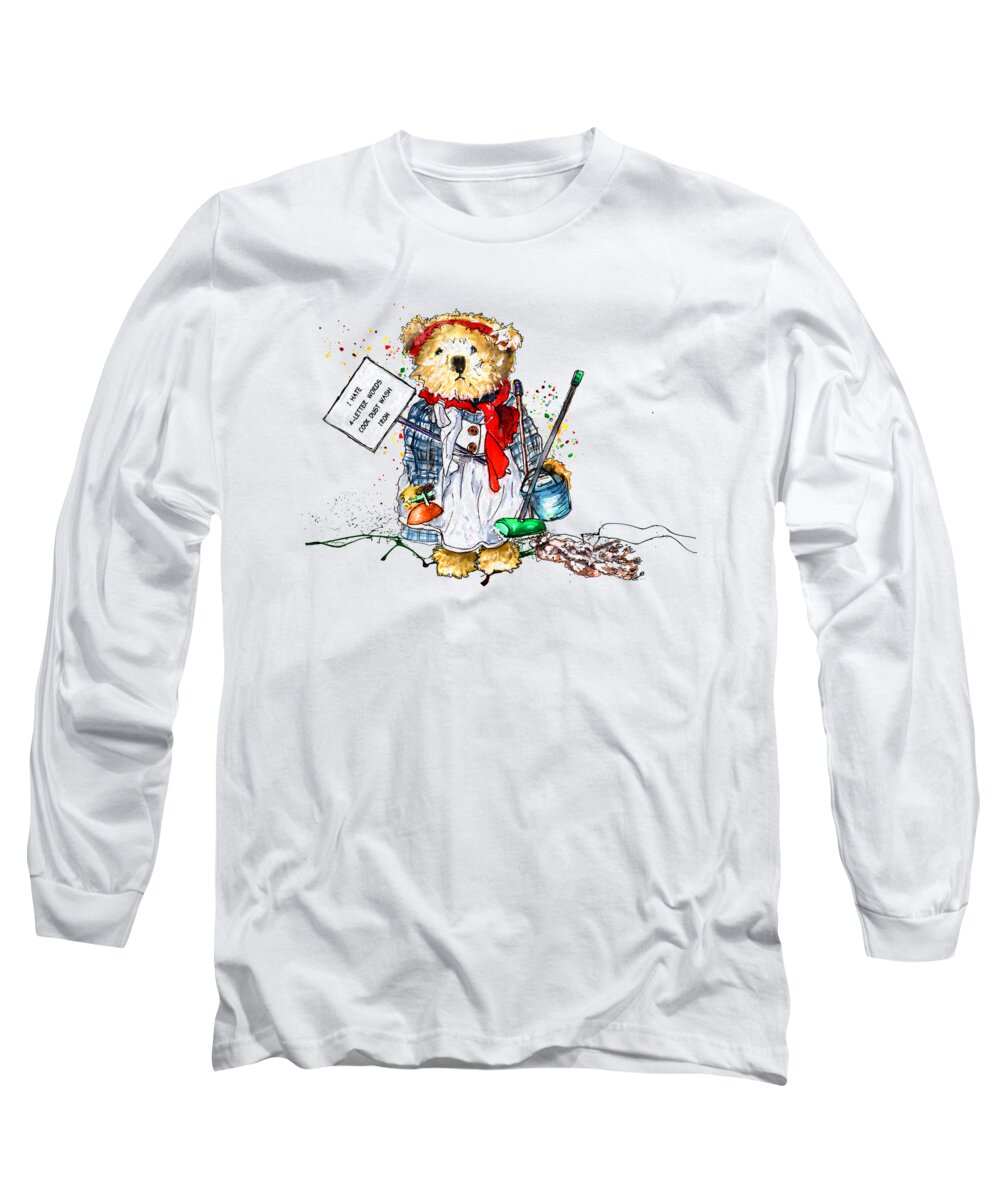 Bear Long Sleeve T-Shirt featuring the painting I Hate 4 Letter Words by Miki De Goodaboom