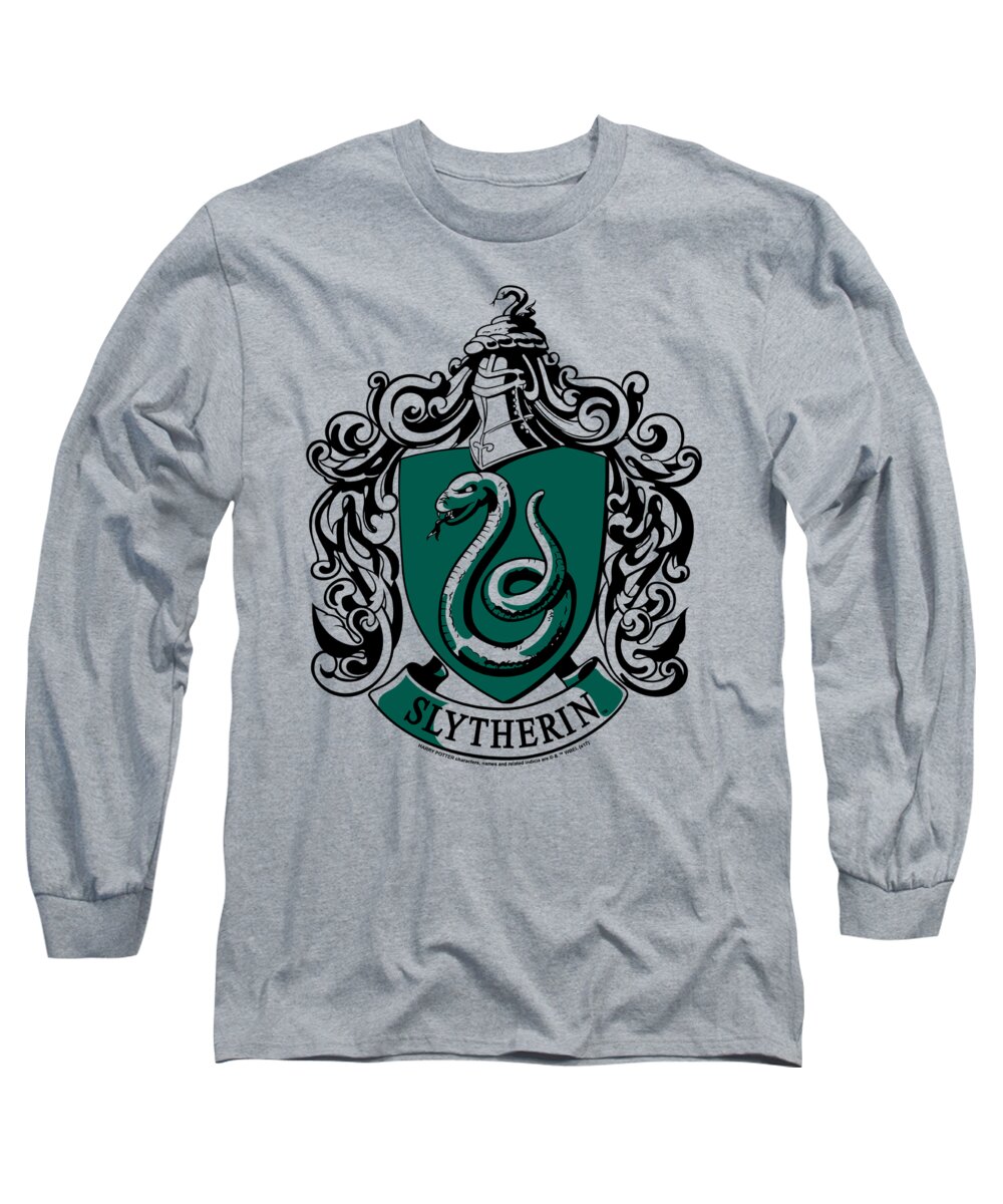  Long Sleeve T-Shirt featuring the digital art Harry Potter - Slytherin Crest by Brand A