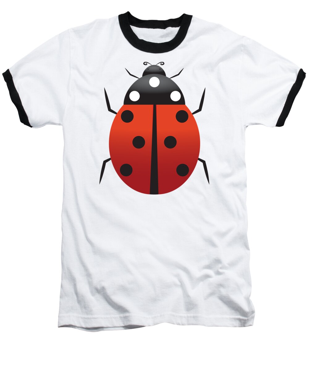 Ladybugs Baseball T-Shirt featuring the digital art Ladybugs by David Millenheft