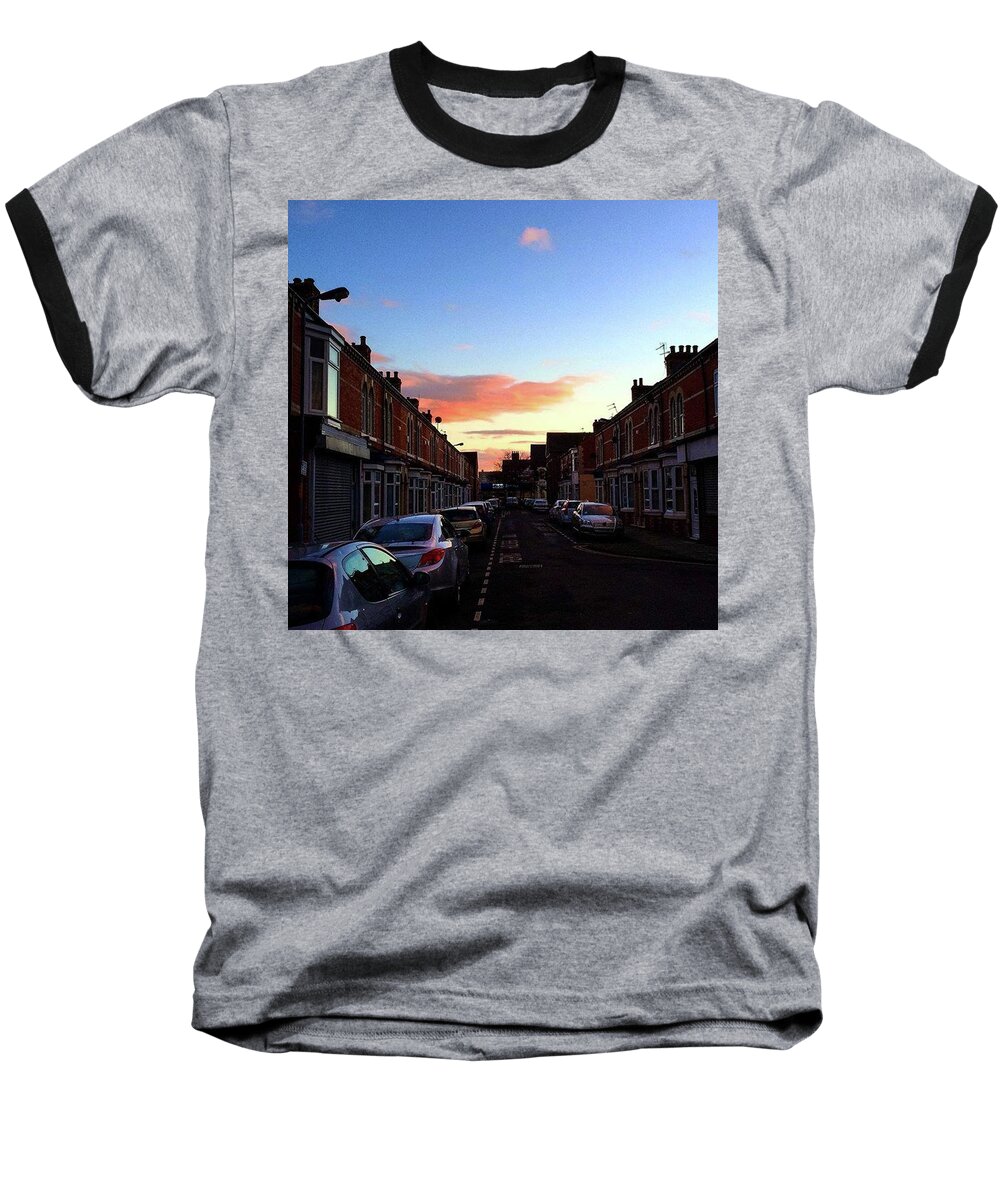 Urban Baseball T-Shirt featuring the photograph Cartoon Skies Over Middlesbrough Today by Michael Comerford