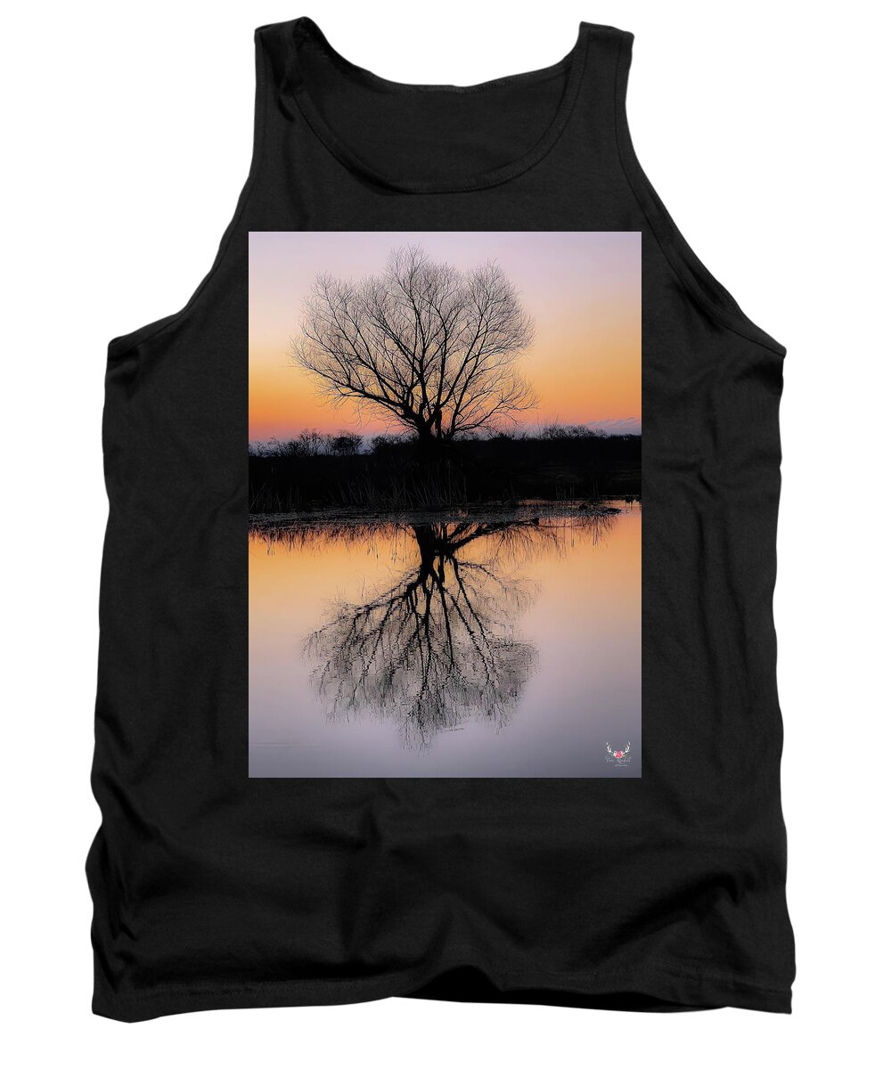 Silhouette Tank Top featuring the photograph Silhouette at Dawn by Pam Rendall