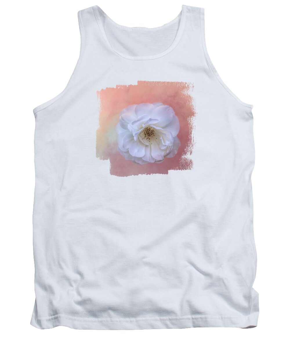 White Rose Tank Top featuring the photograph Dreamy White Rose Two by Elisabeth Lucas