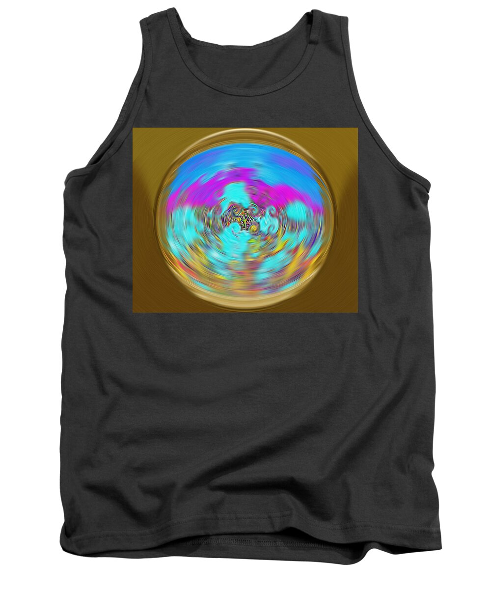 Illusion Tank Top featuring the digital art Enchanted View. Unique Art Collection by Oksana Semenchenko
