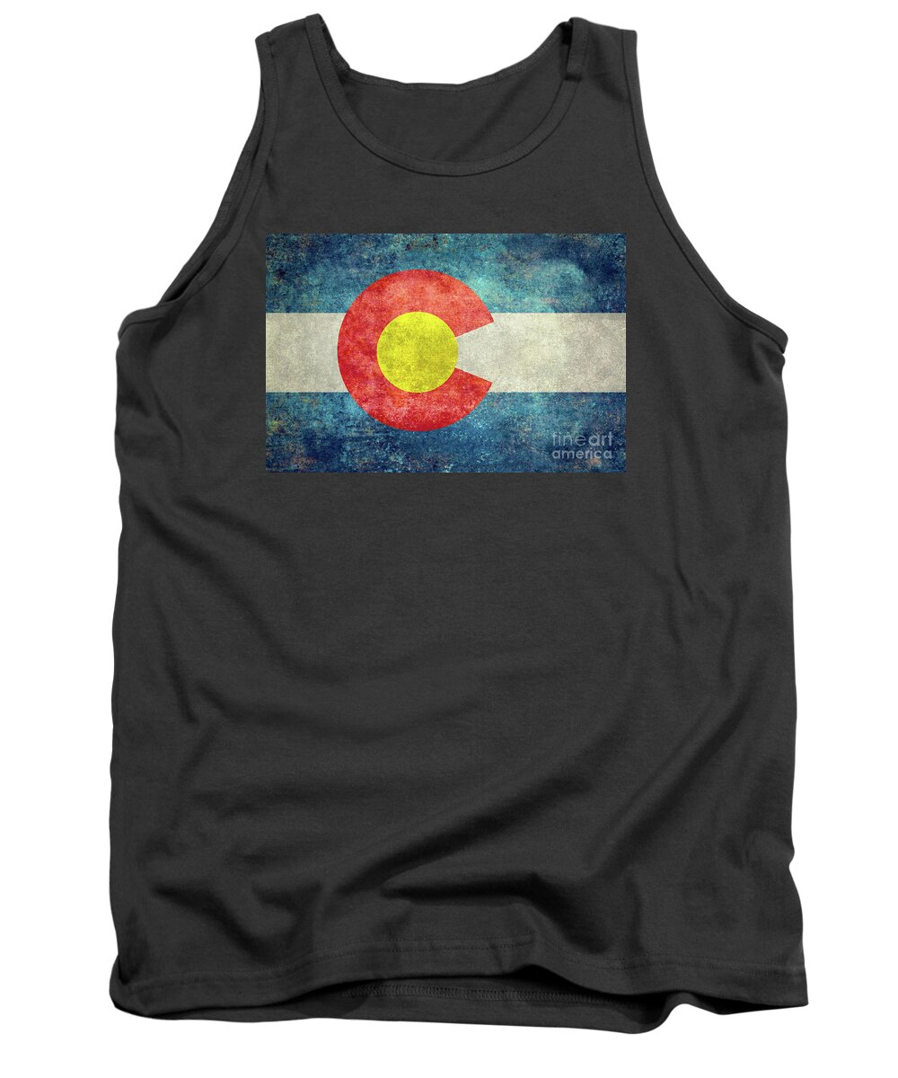 Colorado Tank Top featuring the digital art Colorado State flag by Sterling Gold
