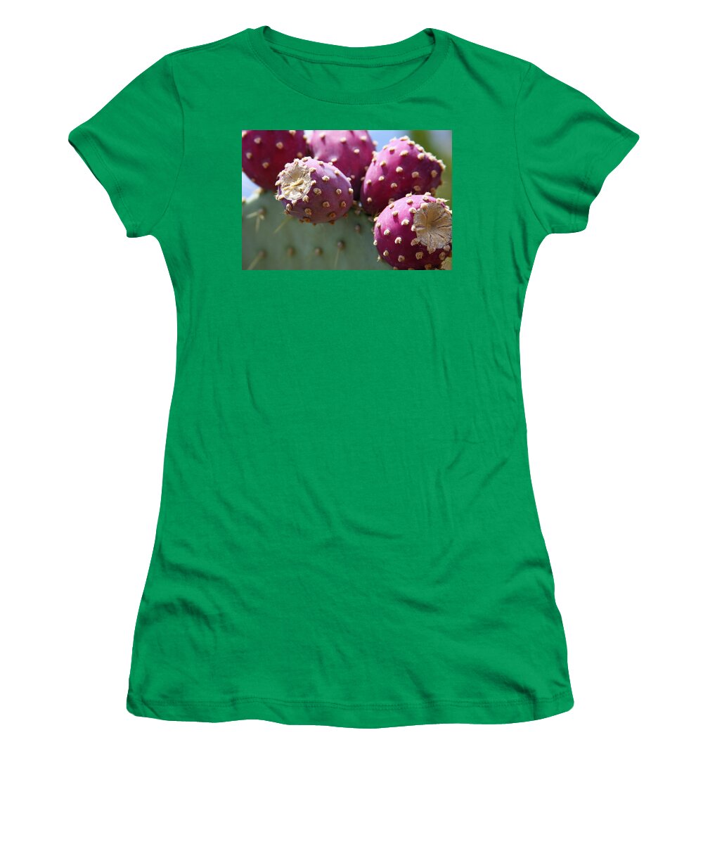 Prickly Pear Women's T-Shirt featuring the photograph Plump Prickly Pear by Bonny Puckett