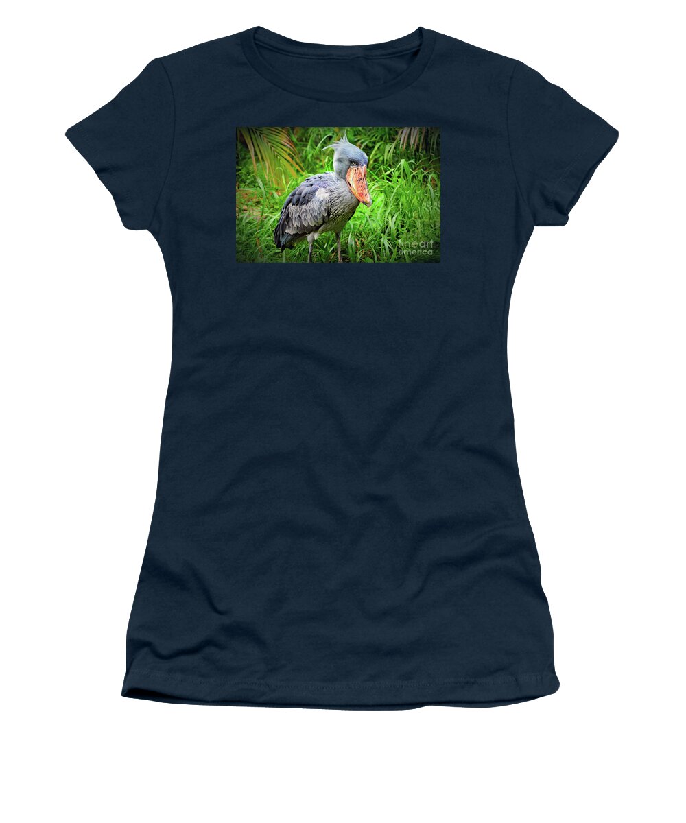 Shoe-billed Stork Women's T-Shirt featuring the photograph Shoebill Balaeniceps Rex by Savannah Gibbs