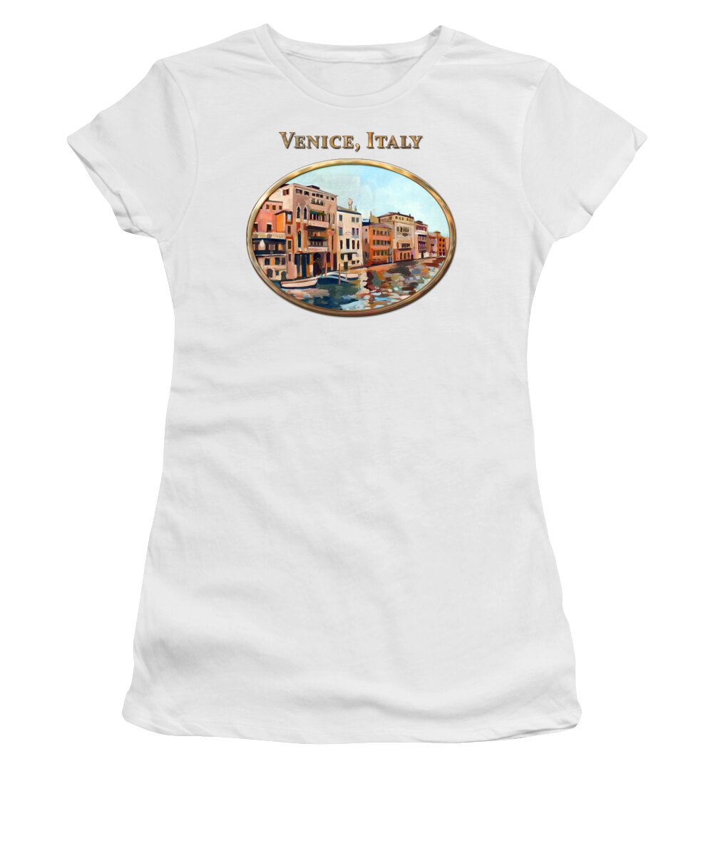 Grand Canal Women's T-Shirt featuring the painting Canal Grande #2 by Filip Mihail