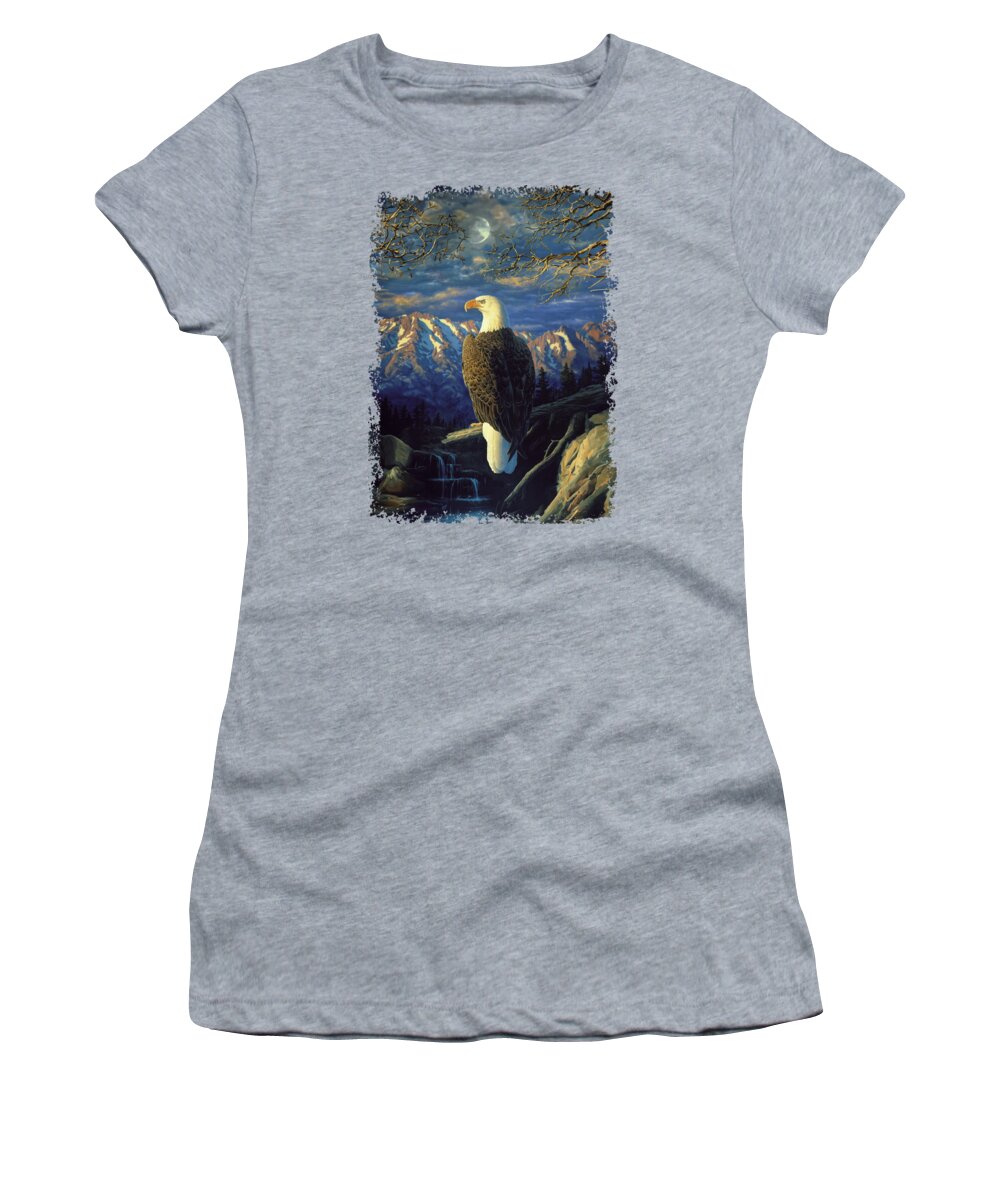 Bird Women's T-Shirt featuring the painting Morning Quest by Crista Forest