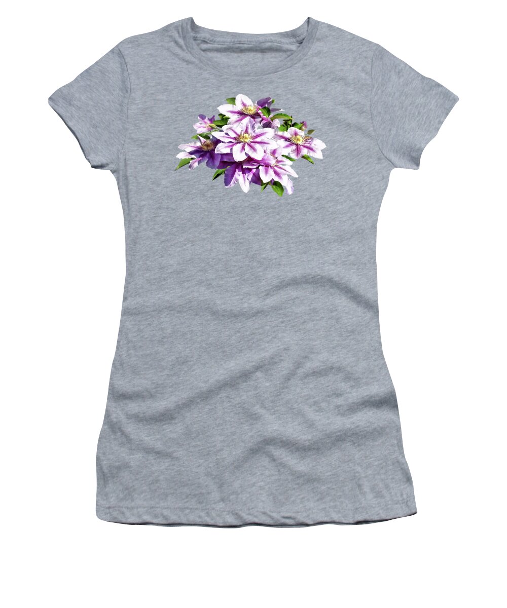 Clematis Women's T-Shirt featuring the photograph Pale Pink Clematis by Susan Savad