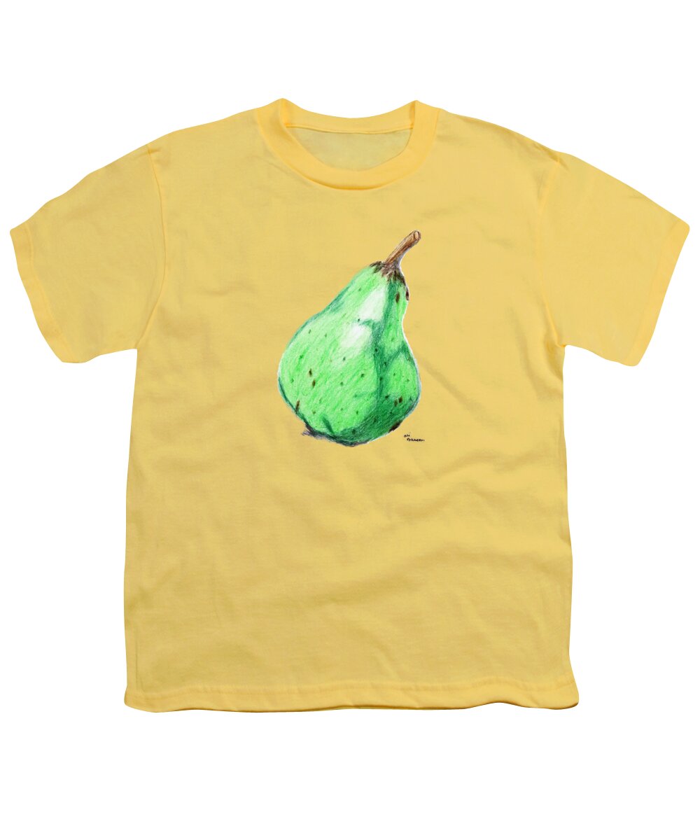 Green Youth T-Shirt featuring the drawing Green Pear by Ali Baucom