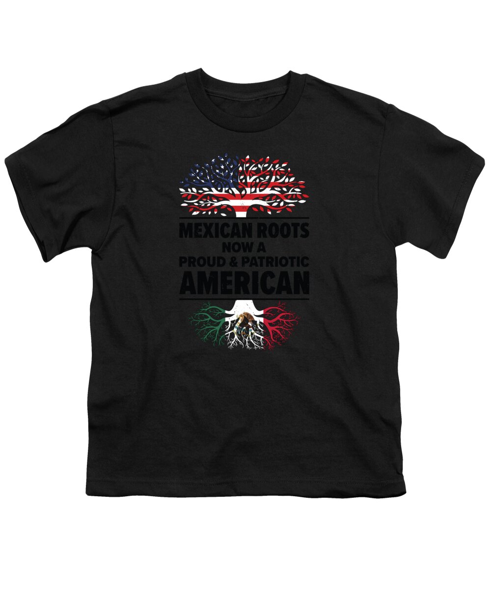 Mexico Youth T-Shirt featuring the digital art Born Mexican Mexico American USA Citizenship #2 by Toms Tee Store