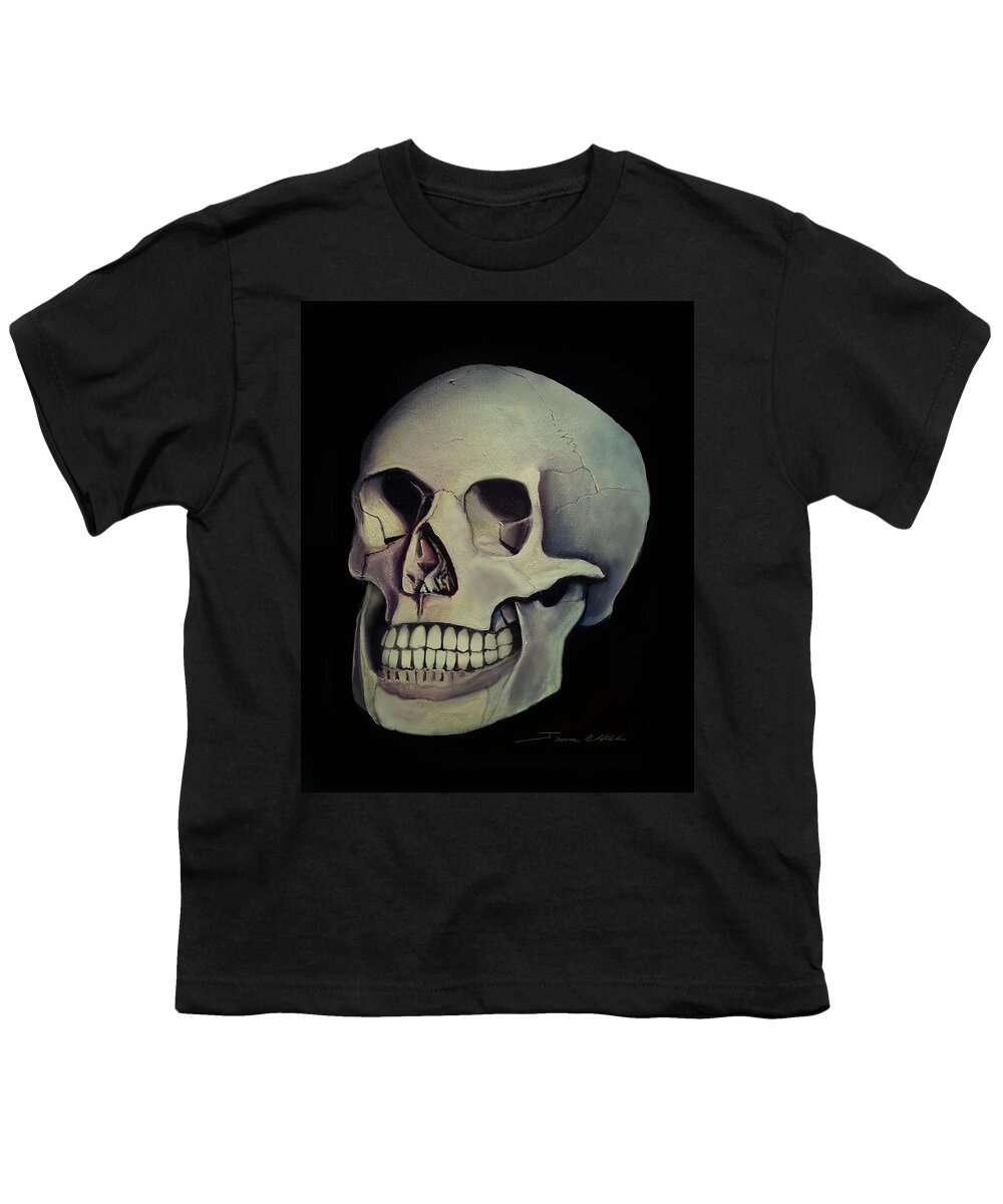 Copyright 2015 James Christopher Hill Youth T-Shirt featuring the painting Medical Skull by James Hill